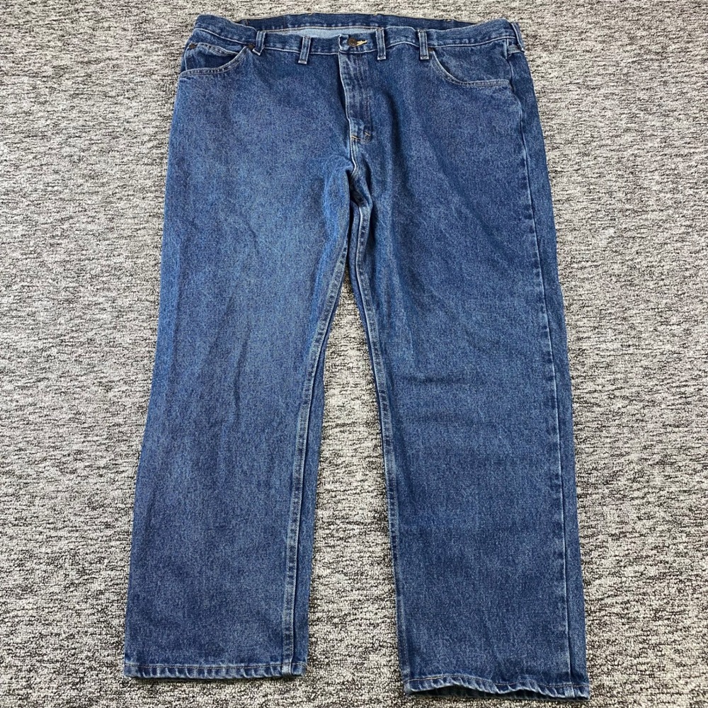 Wrangler Five Star Jeans Mens 44x30 Blue Relaxed Fit Straight Leg Cotton Denim